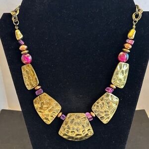 Ruby Rd. Gold and Pink Vintage Statement Necklace